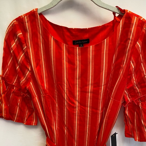 Jodi Kristopher red wrap dress size small - Picture 2 of 4